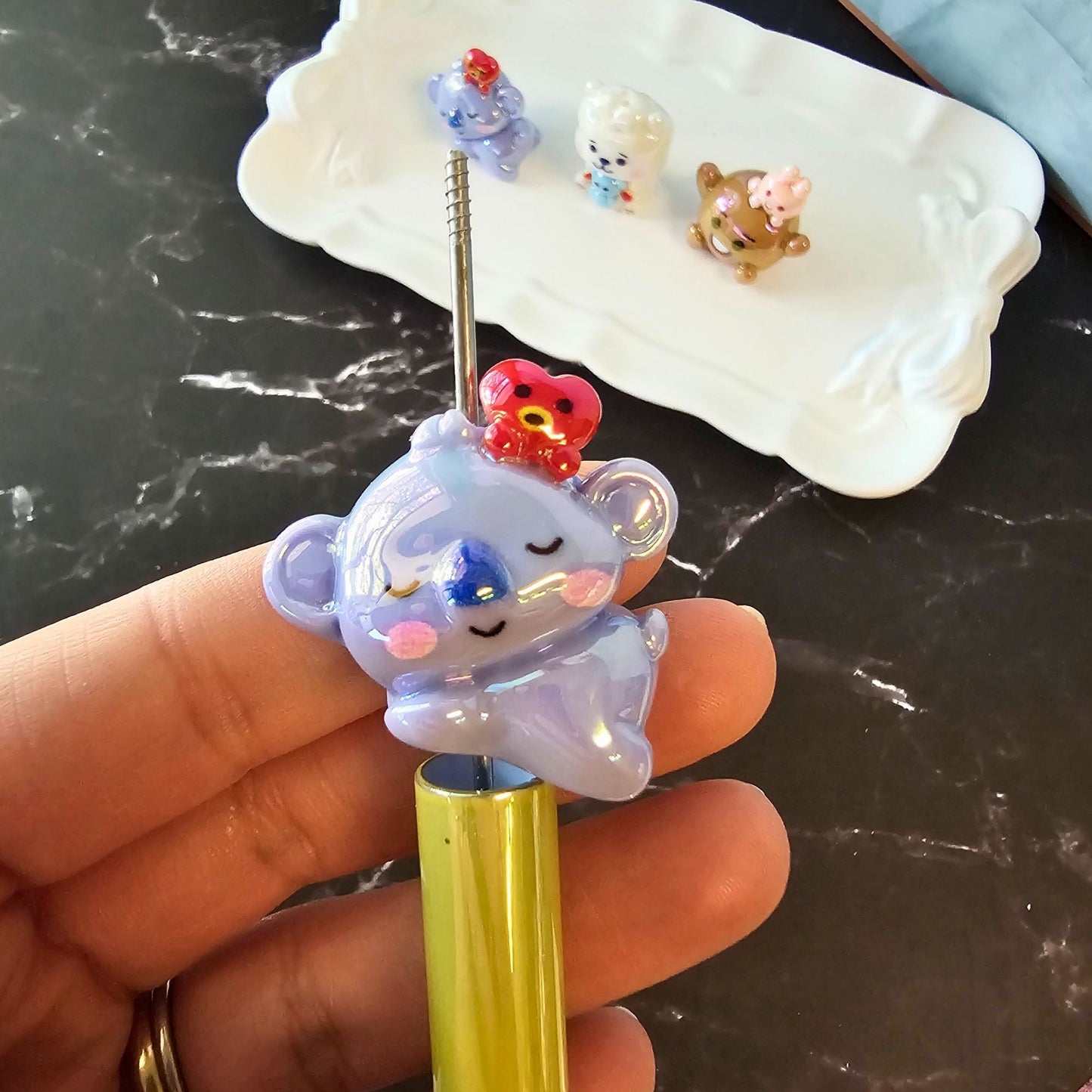 BT21-Inspired 3D Acrylic Figure Beads | Cute Kawaii Character Focal Beads | DIY Pens, Phone Charms, Keychains & Bag Charms | DIY Freebies