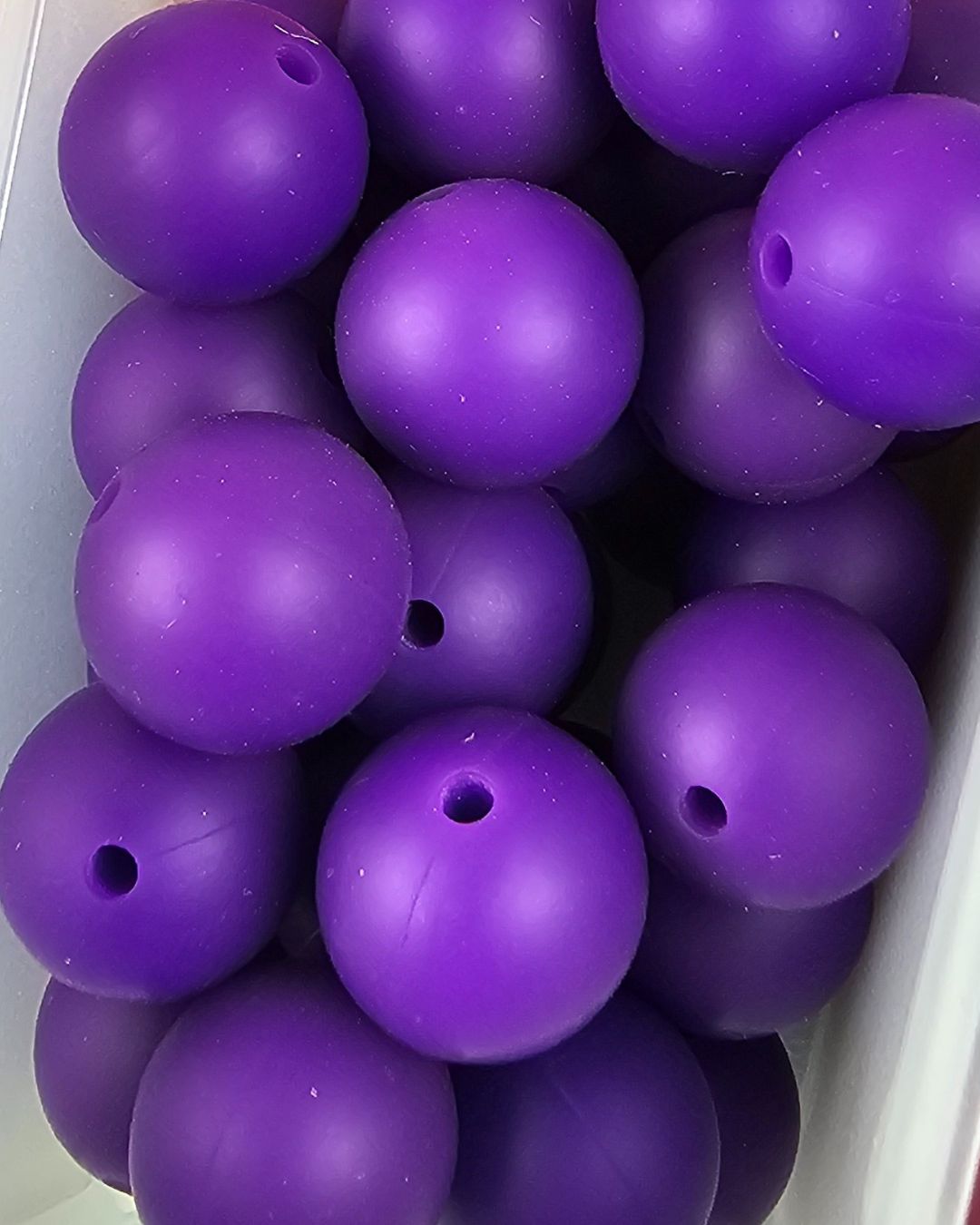Silicone Beads - Red and Purple 15mm