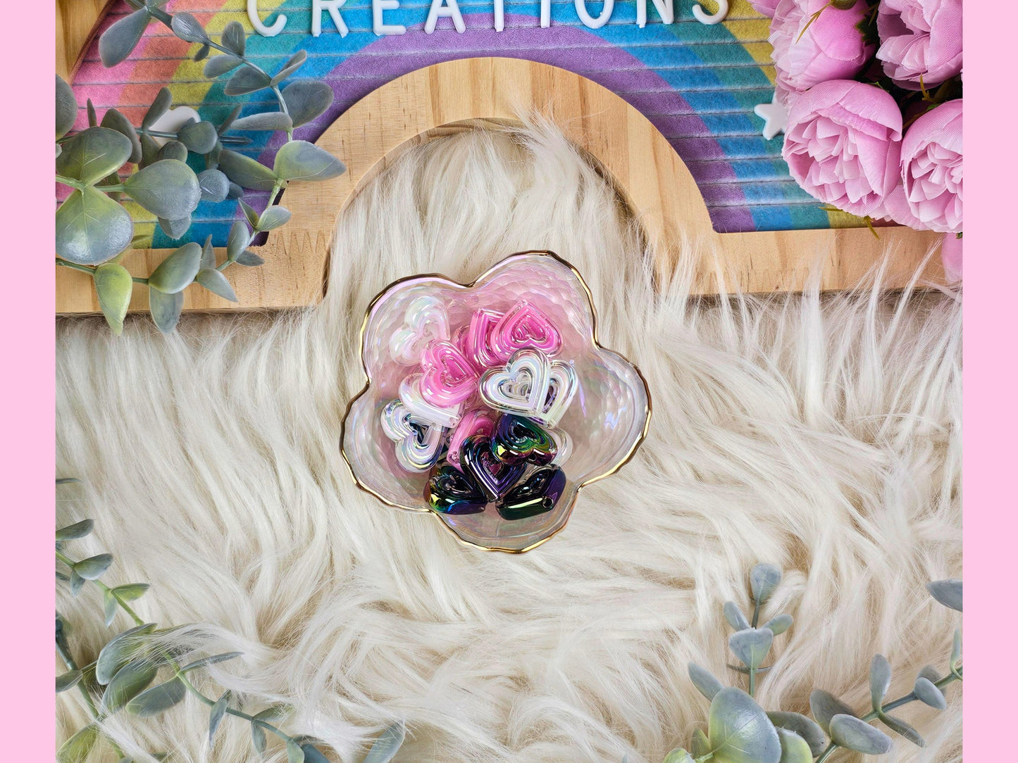 Multi-layered Heart Beads set of 20