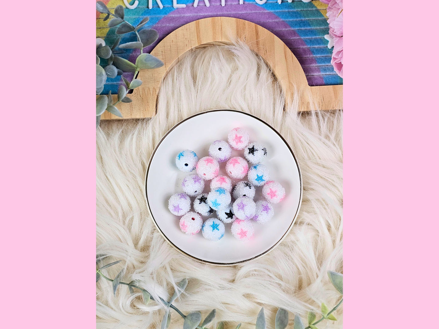 Pop Star Sugar Beads 16mm Set of 10