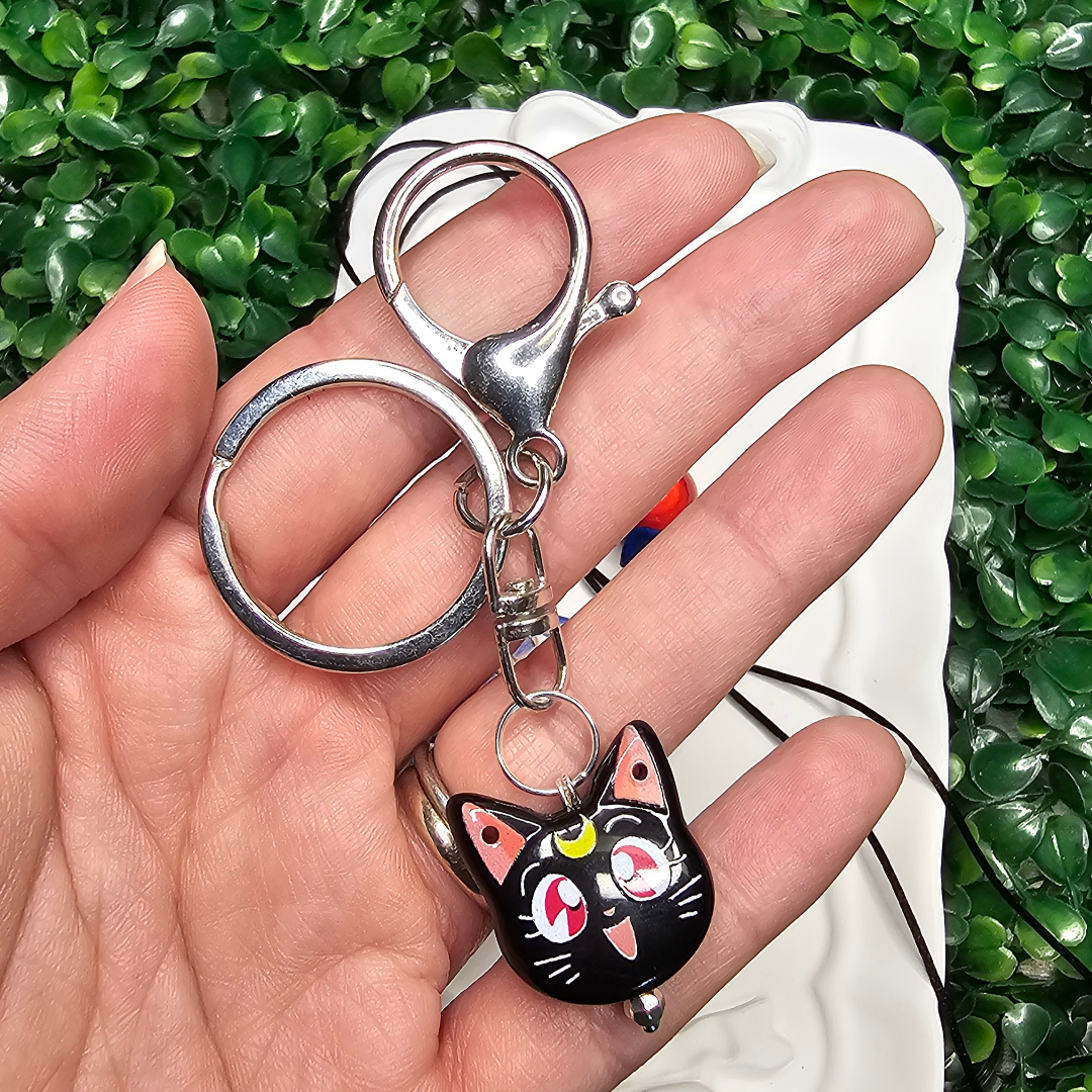 Sailor Moon Inspired Beaded Lanyard, Anime Badge Holder, Kawaii ID Badge Lanyard, Magical Girl Keychain, Handmade Office Accessory, Anime Fan Gift