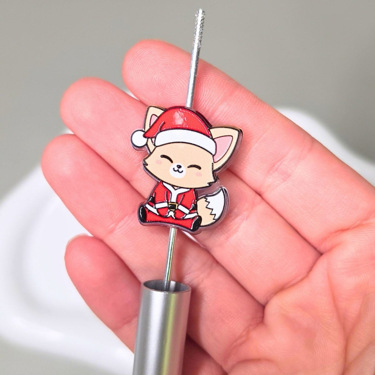 SKZOO Christmas Acrylic Focal Beads β Set of 8 Holiday Character Beads β Kpop Inspired Christmas Beads for Pens, Keychains & Crafts