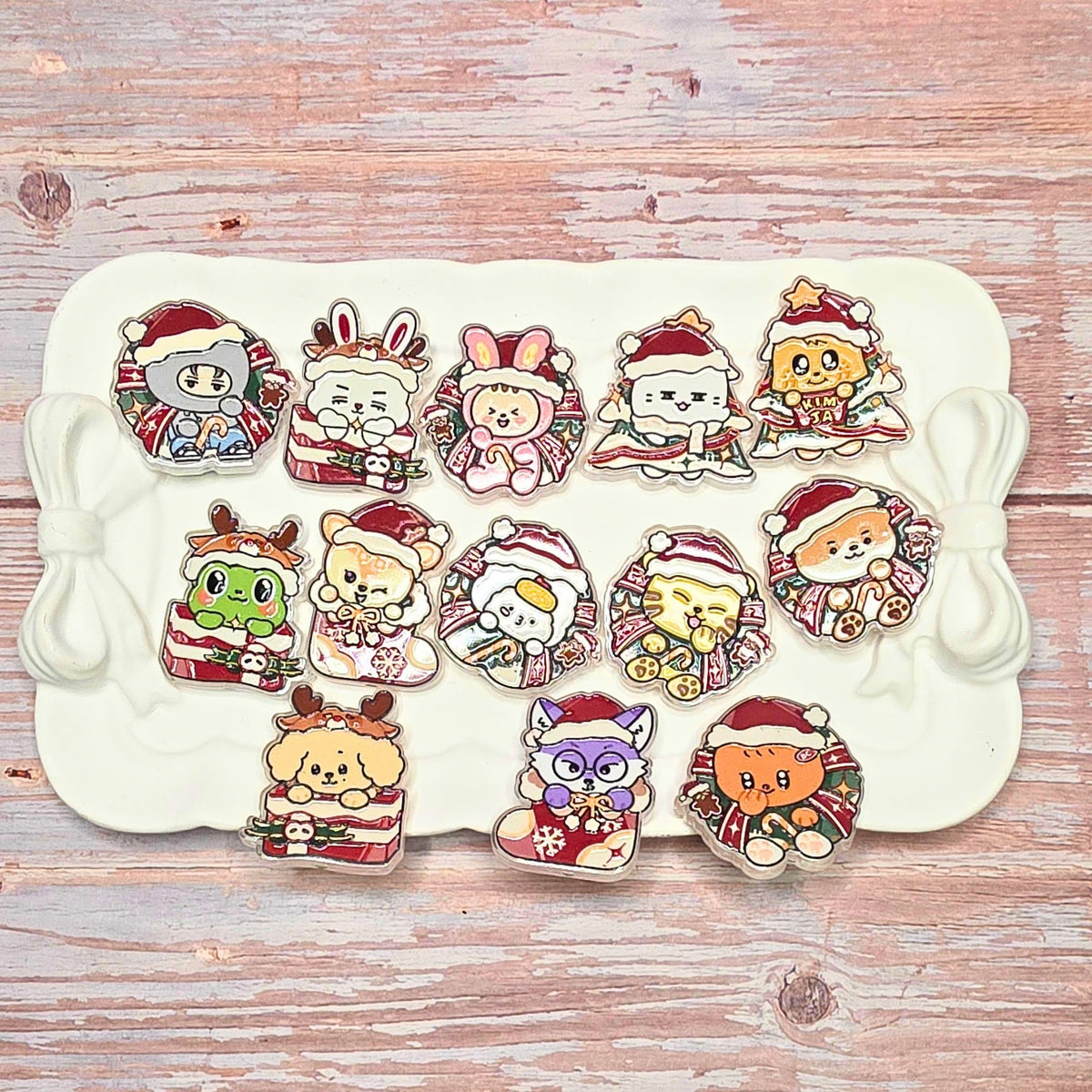 MINITEEN Christmas Acrylic Focal Beads | SEVENTEEN Inspired Holiday Character Beads | Kpop DIY Beaded Pens, Keychains & Crafts | Sold Individually