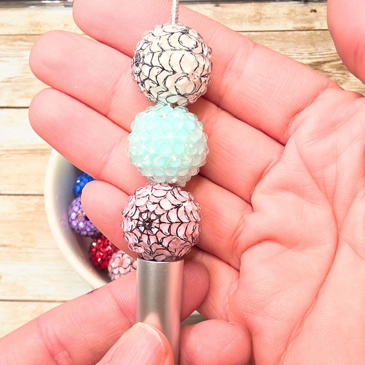 20mm Rhinestone Spiderweb Beads – Set of 10 | Halloween Web Beads | Sparkly Chunky Beads | Spooky DIY Beads for Pens, Keychains & Crafts