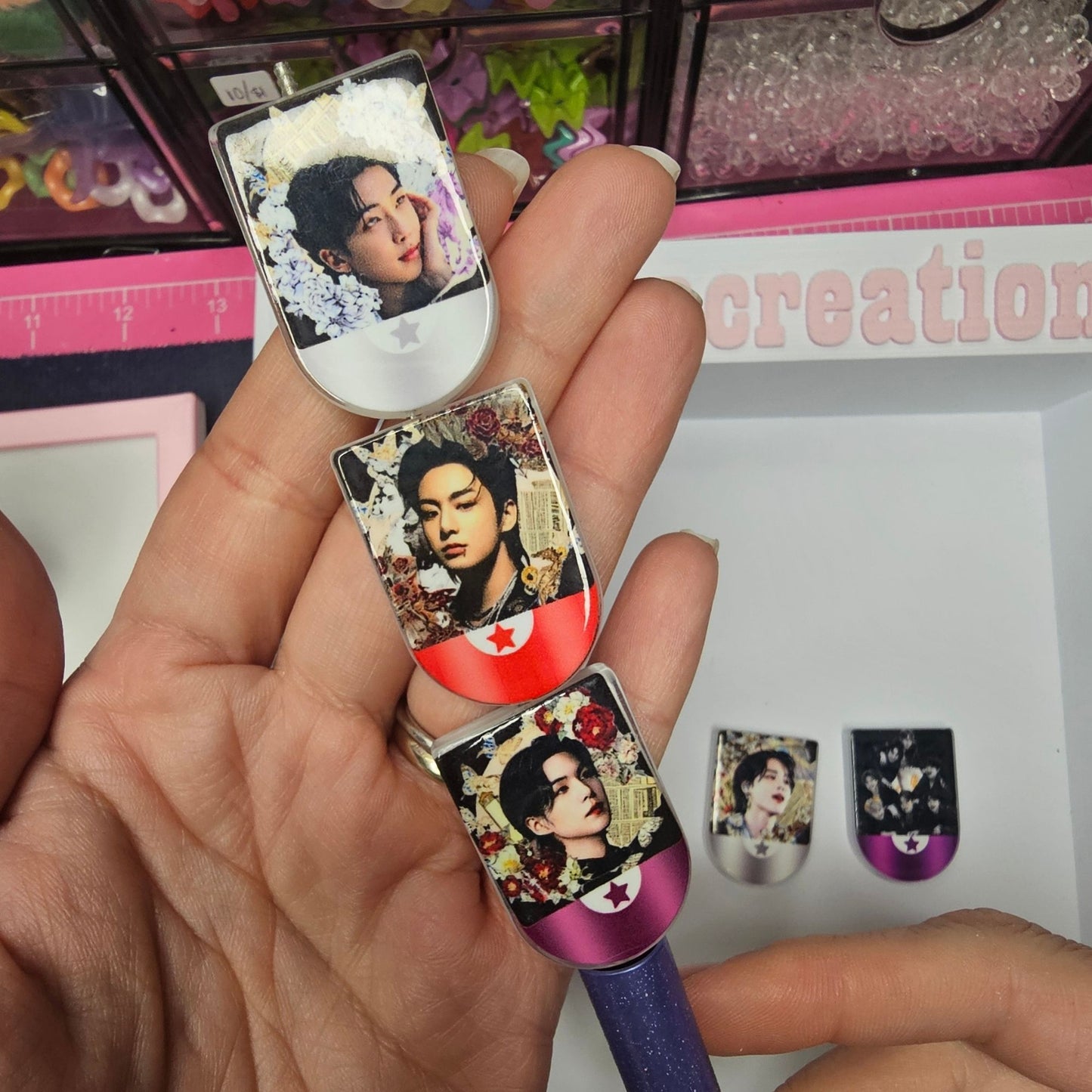 Set of 8 BTS Photo Beads