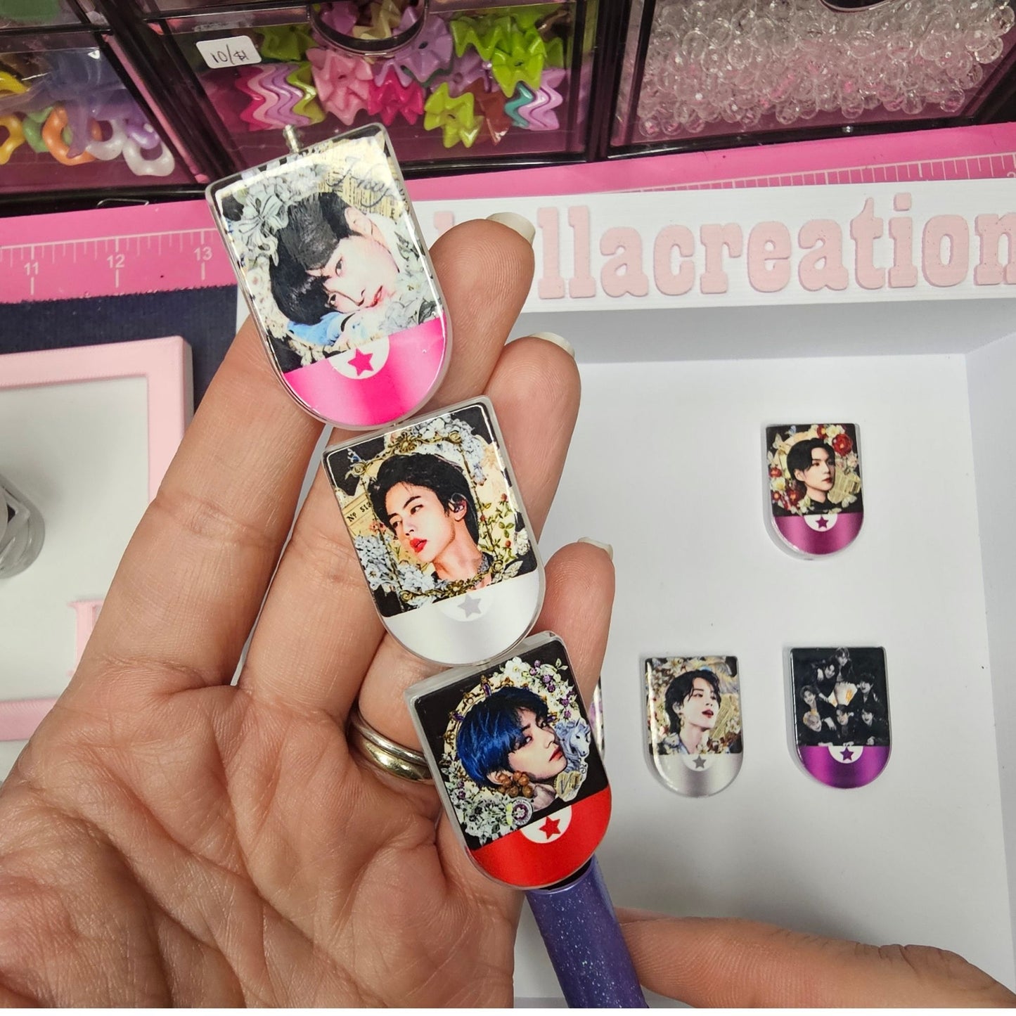 Set of 8 BTS Photo Beads