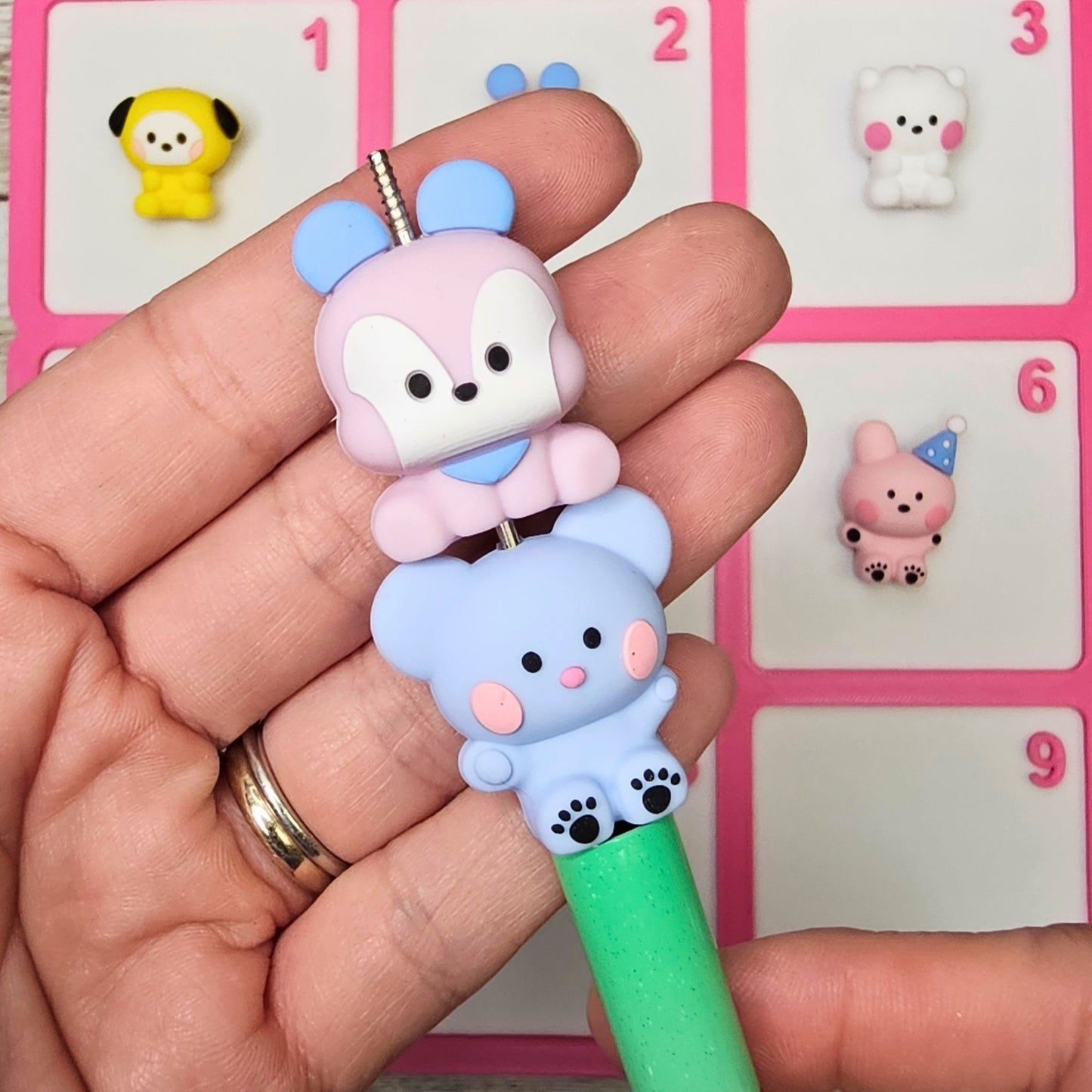 BT21-Inspired 3D Silicone Figure Beads | Cute Kawaii Character Focal Beads | DIY Pens, Phone Charms, Keychains & Bag Charms | DIY Freebies (Copy)