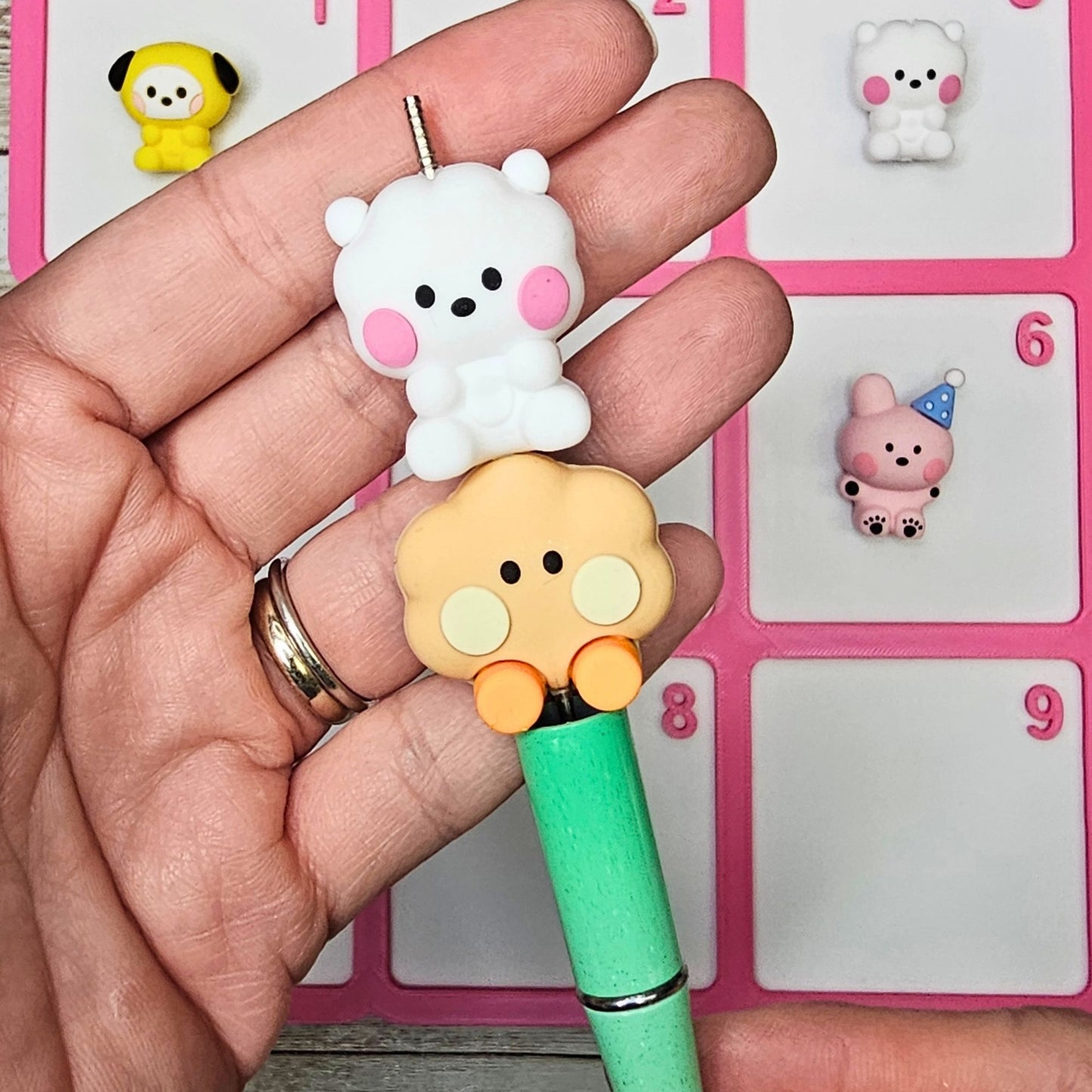 BT21-Inspired 3D Silicone Figure Beads | Cute Kawaii Character Focal Beads | DIY Pens, Phone Charms, Keychains & Bag Charms | DIY Freebies (Copy)