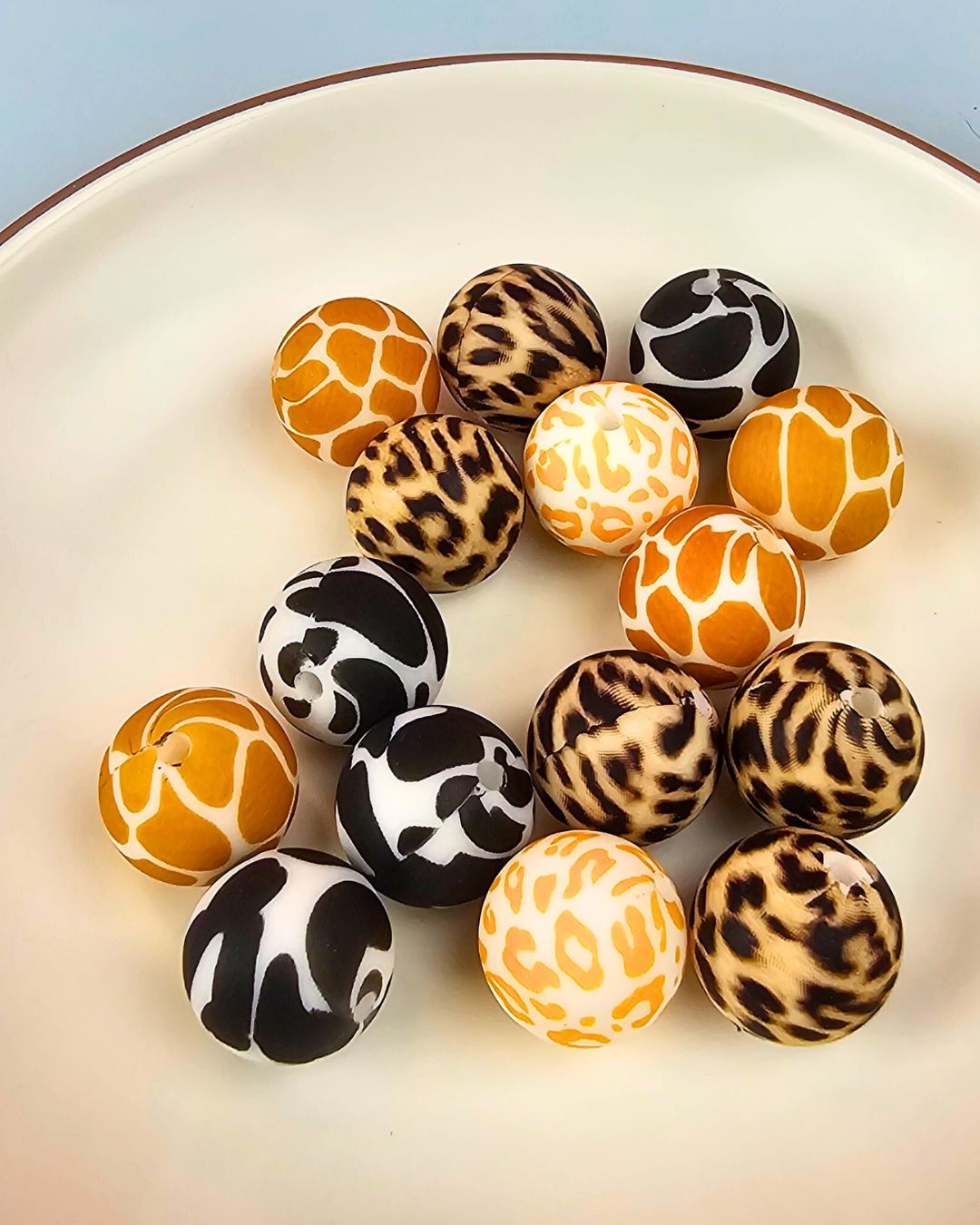 Silicone Beads - Printed Beads 15mm