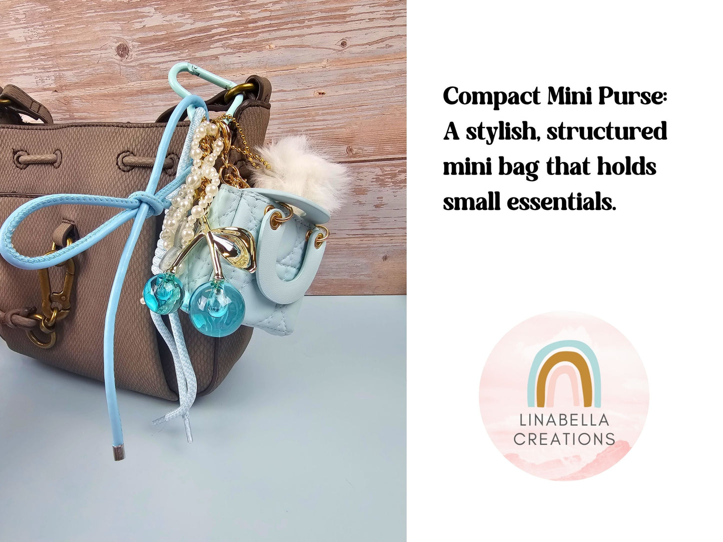 Baby Blue Mini Purse Bag Charm