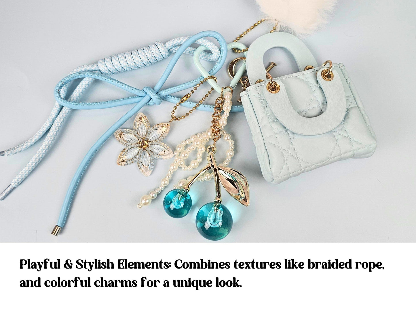 Baby Blue Mini Purse Bag Charm