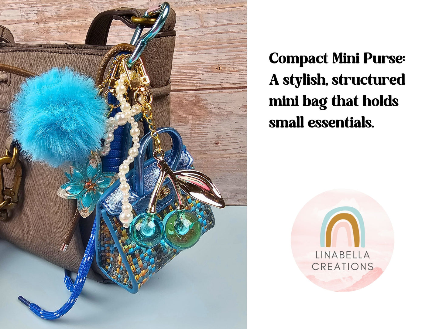 Blue Abuelita Mini Purse Bag Charm