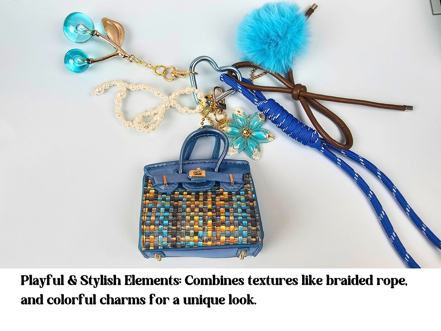 Blue Abuelita Mini Purse Bag Charm