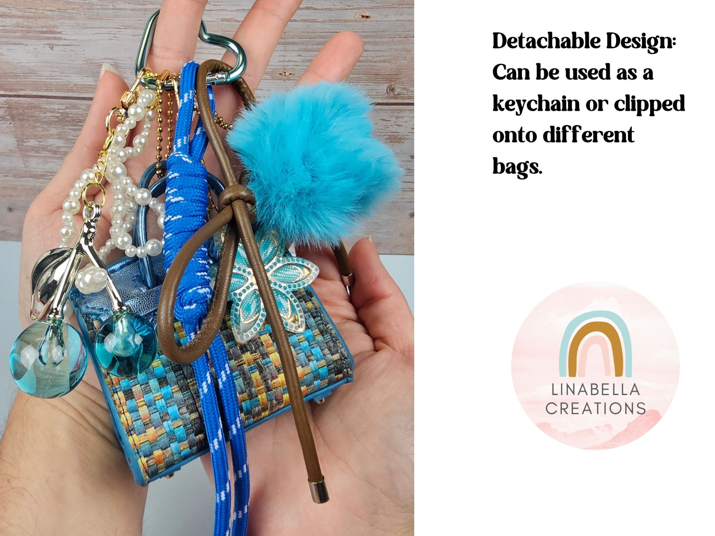 Blue Abuelita Mini Purse Bag Charm