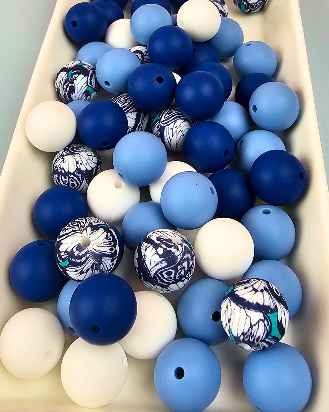 Silicone Printed Bead Mix - 60 qty