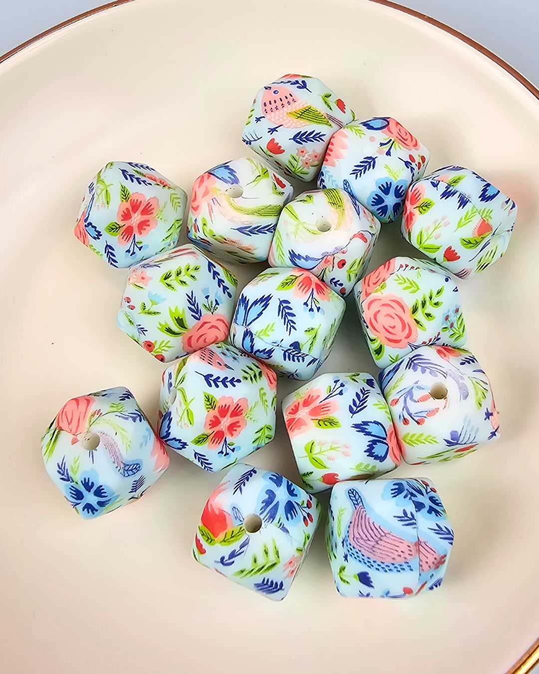 Silicone Beads - Printed Beads 15mm