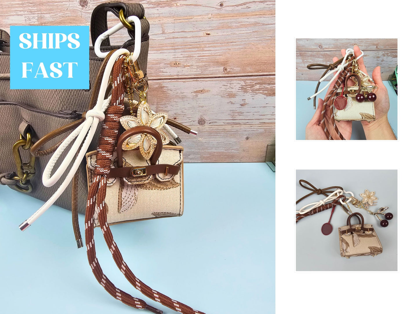 Brown Mini Purse Bag Charm