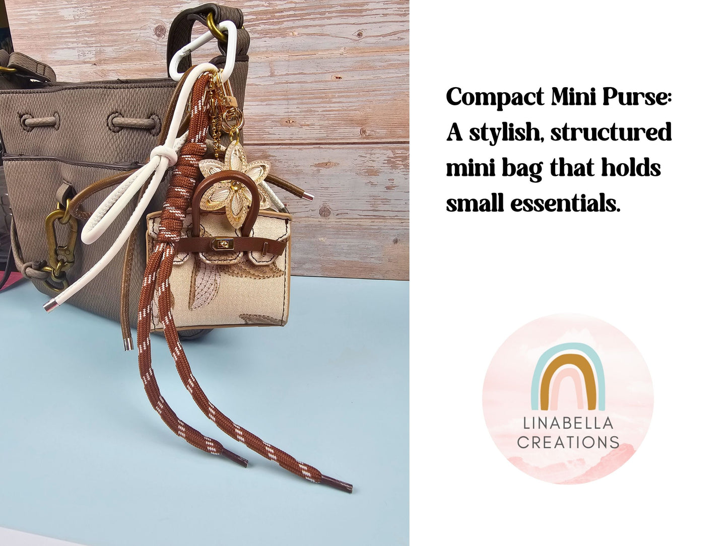 Brown Mini Purse Bag Charm