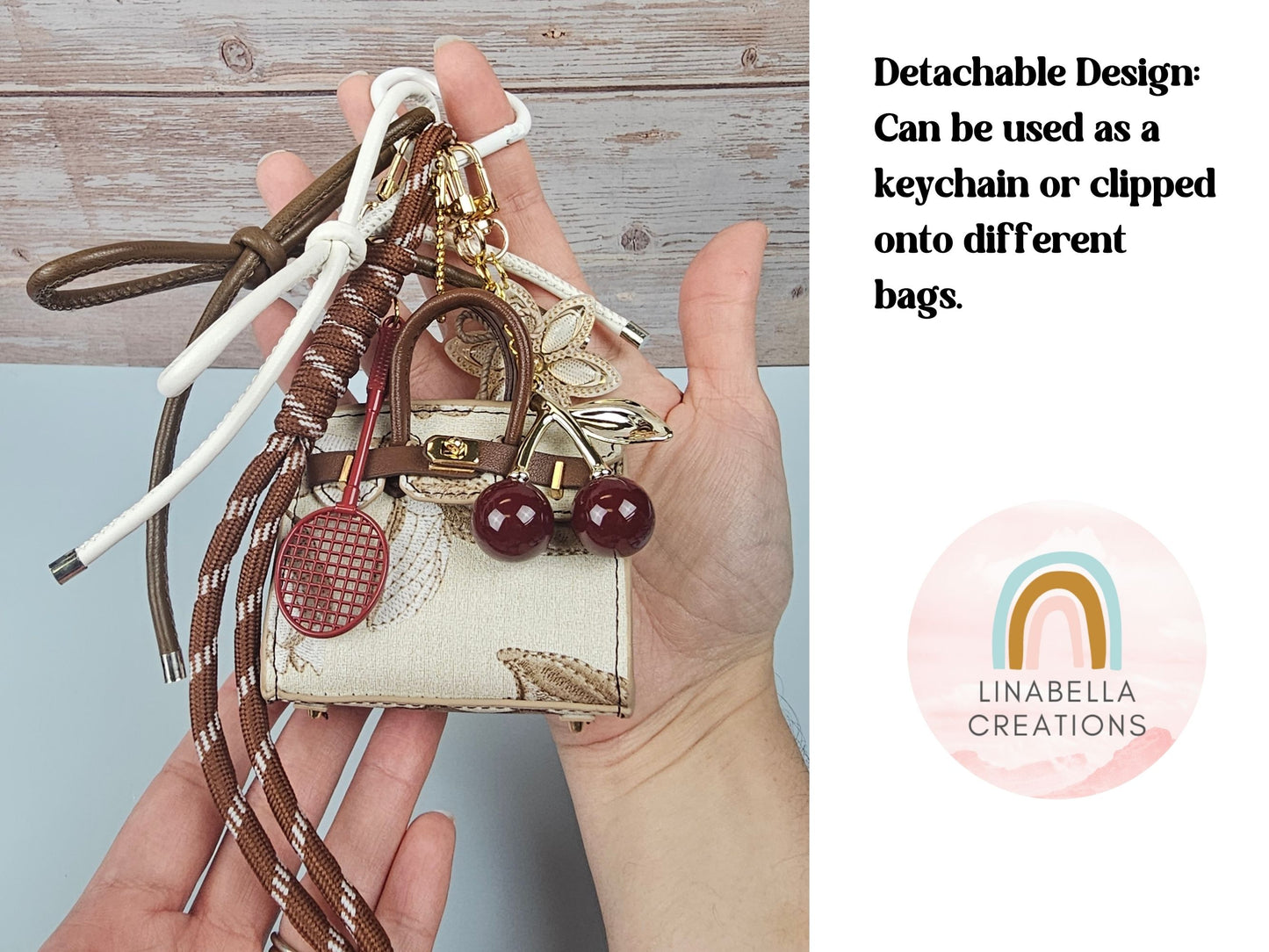 Brown Mini Purse Bag Charm