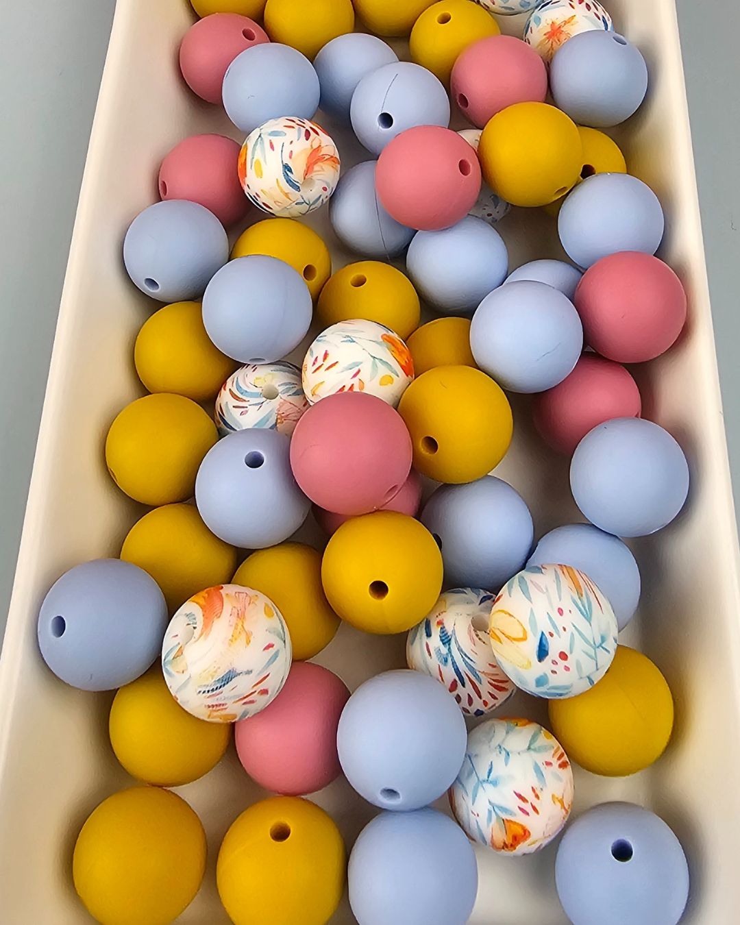 Silicone Printed Bead Mix - 60 qty