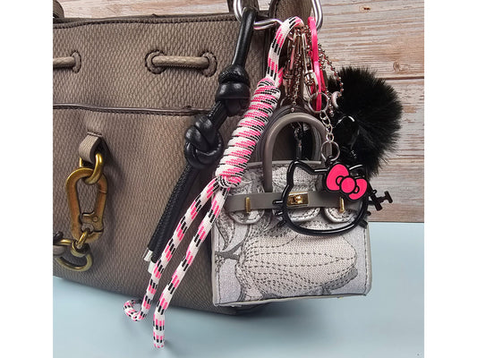 Black and Pink Mini Purse Bag Charm