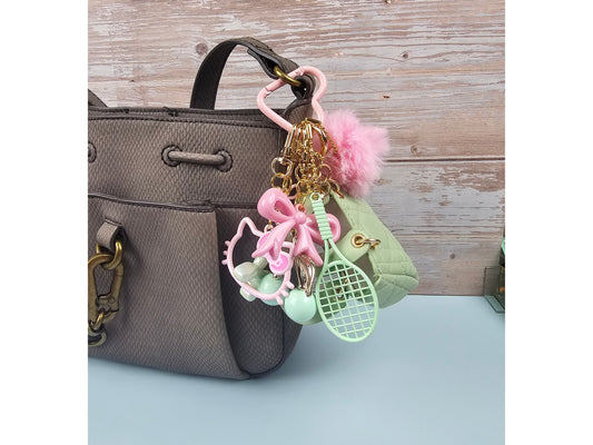 Green and Pink Mini Purse Bag Charm