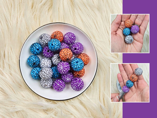 20mm Spiderweb Rhinestone Beads | Set of 6 Assorted Halloween Beads | Sparkle Acrylic Beads for Jewelry Making, Keychains & DIY Crafts