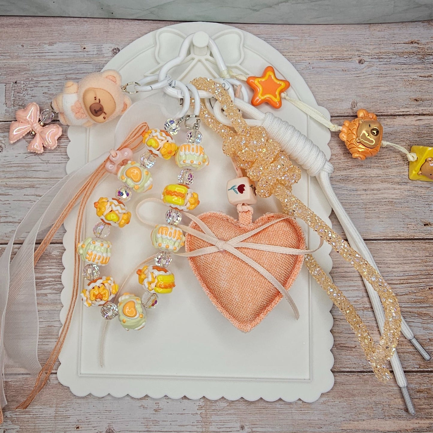 Capybara Yellow Orange Bag Charm | Handmade Purse Charm & Keychain Accessory