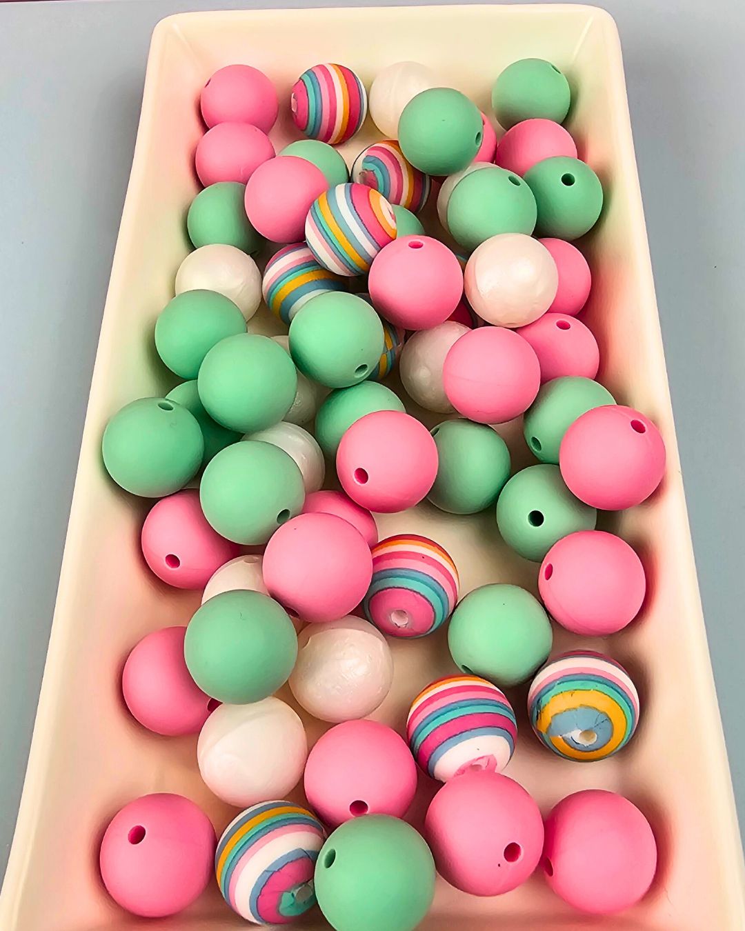 Silicone Printed Bead Mix - 60 qty