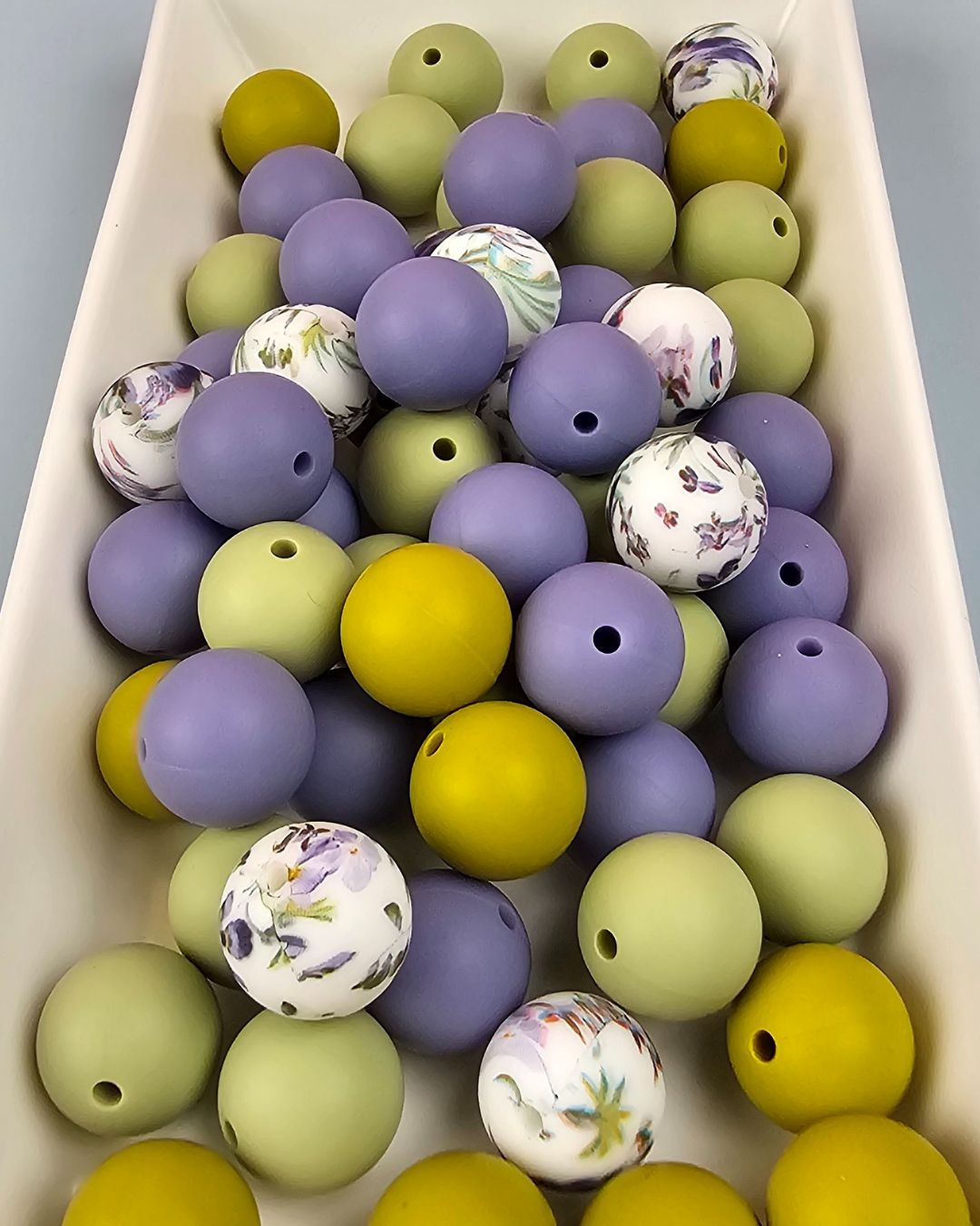 Silicone Printed Bead Mix - 60 qty