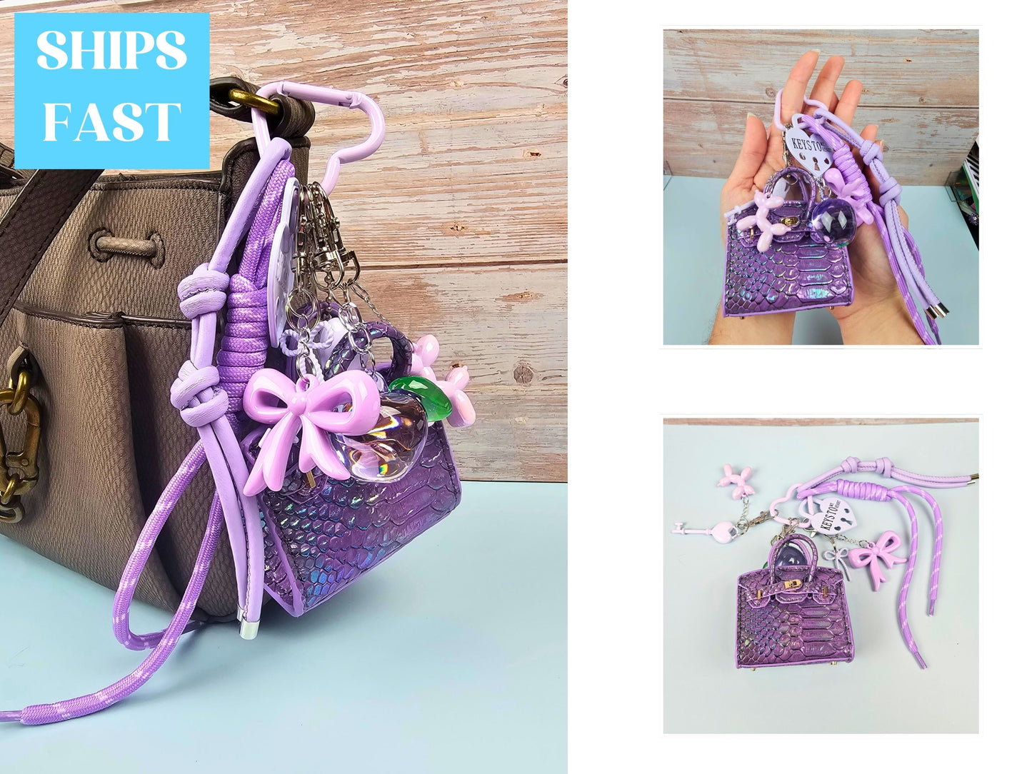 Purple Mini Purse Bag Charm