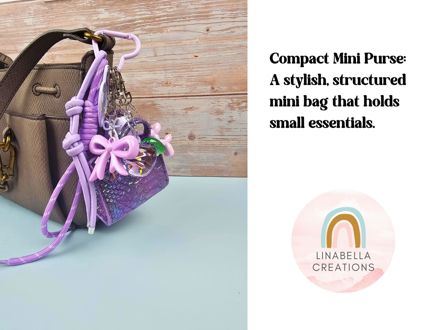 Purple Mini Purse Bag Charm