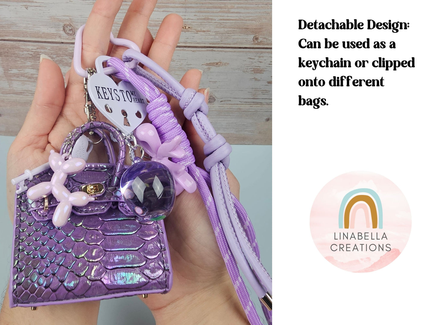 Purple Mini Purse Bag Charm