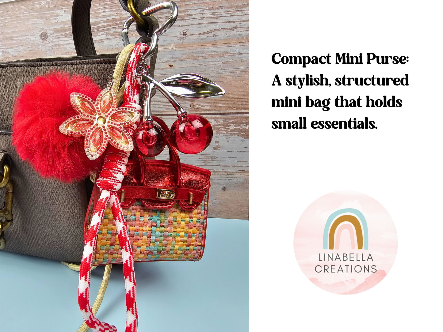 Red Abuelita Bag Mini Purse Bag Charm