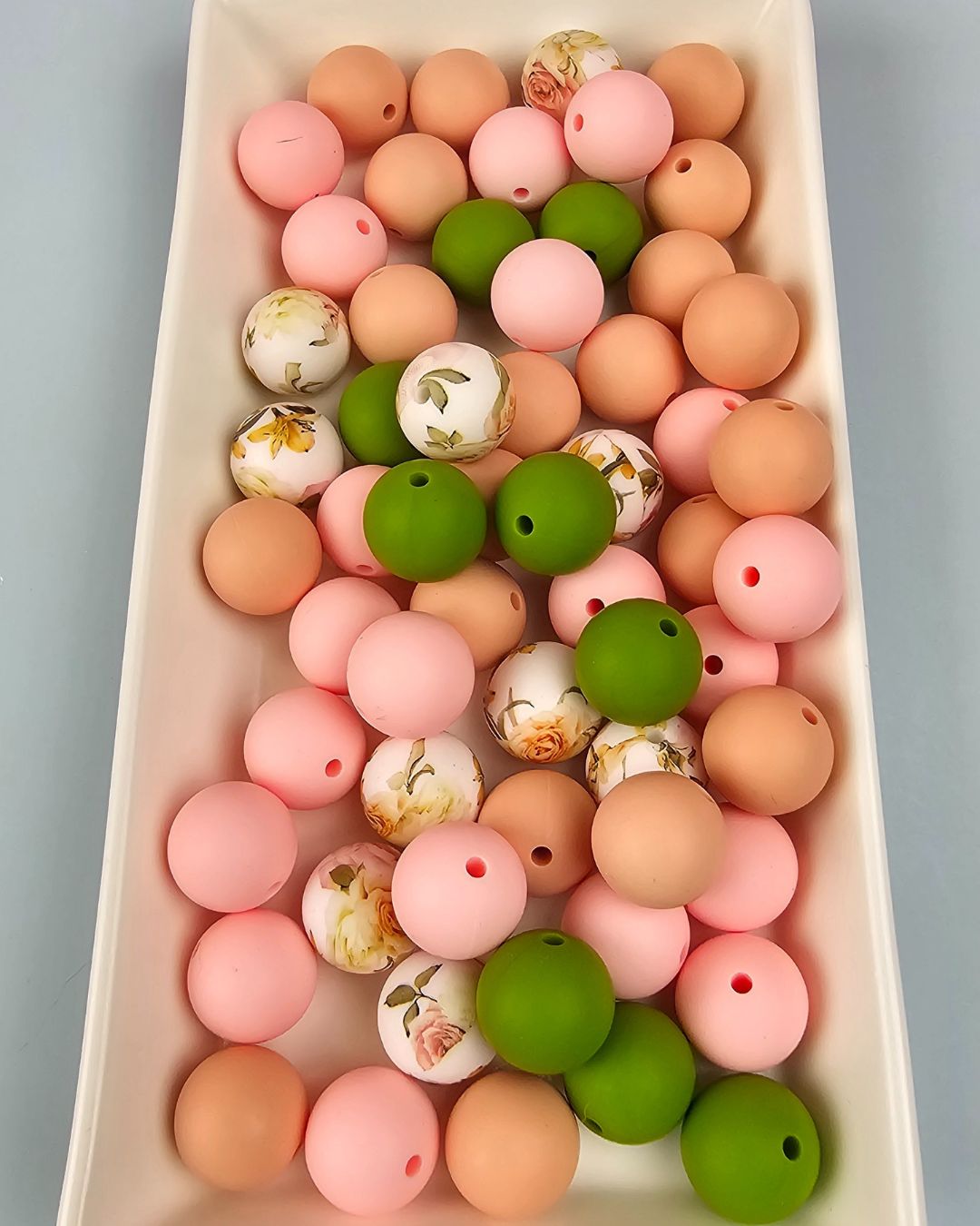 Silicone Printed Bead Mix - 60 qty