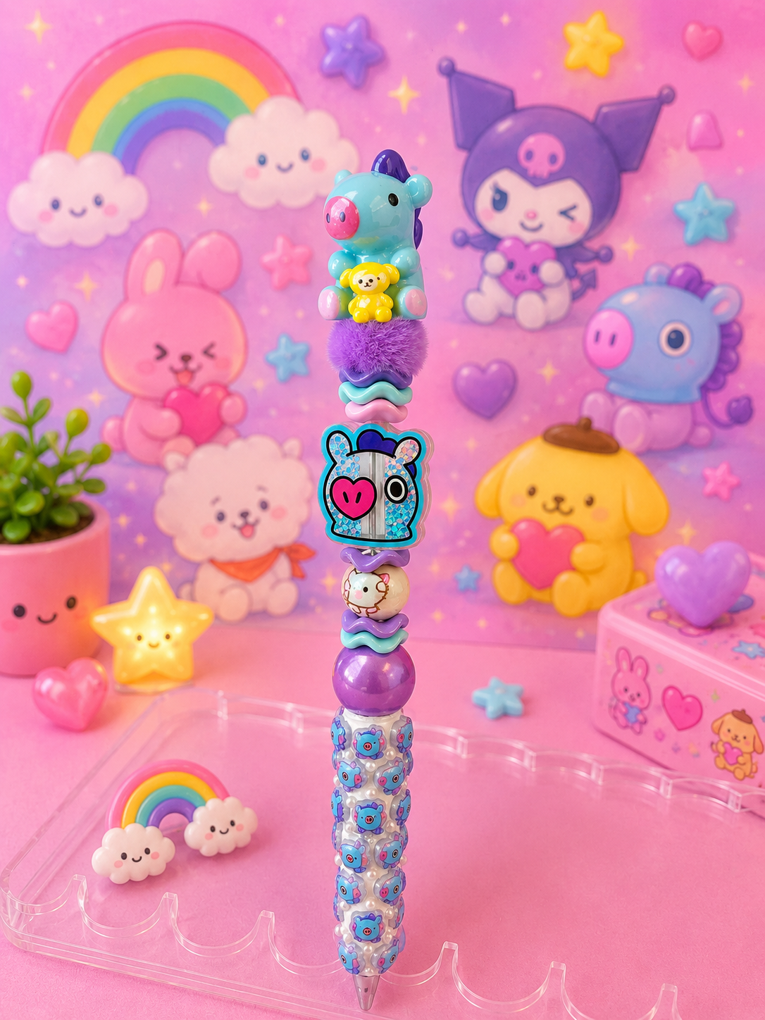 BT21-inspired Beaded Pen