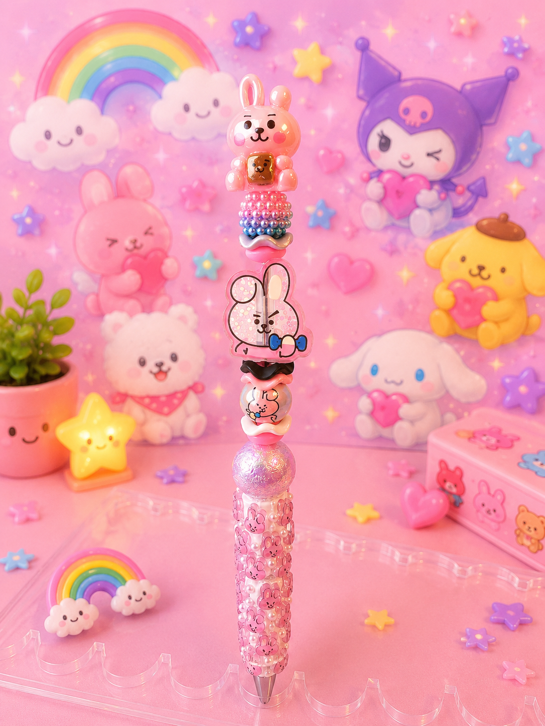 BT21-inspired Beaded Pen