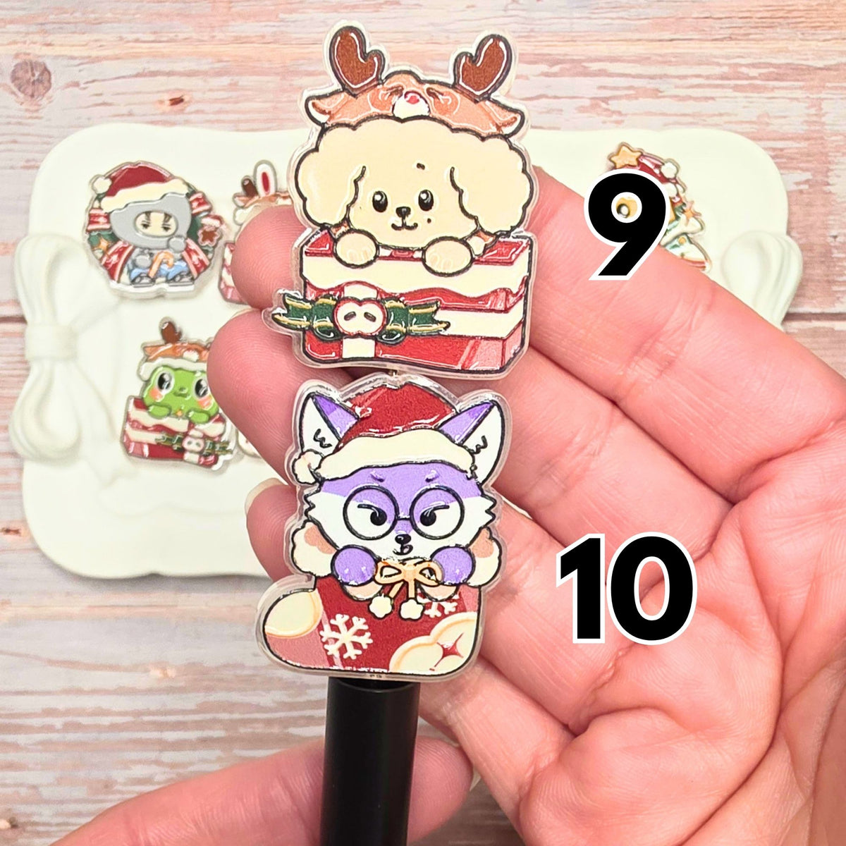 MINITEEN Christmas Acrylic Focal Beads | SEVENTEEN Inspired Holiday Character Beads | Kpop DIY Beaded Pens, Keychains & Crafts | Sold Individually
