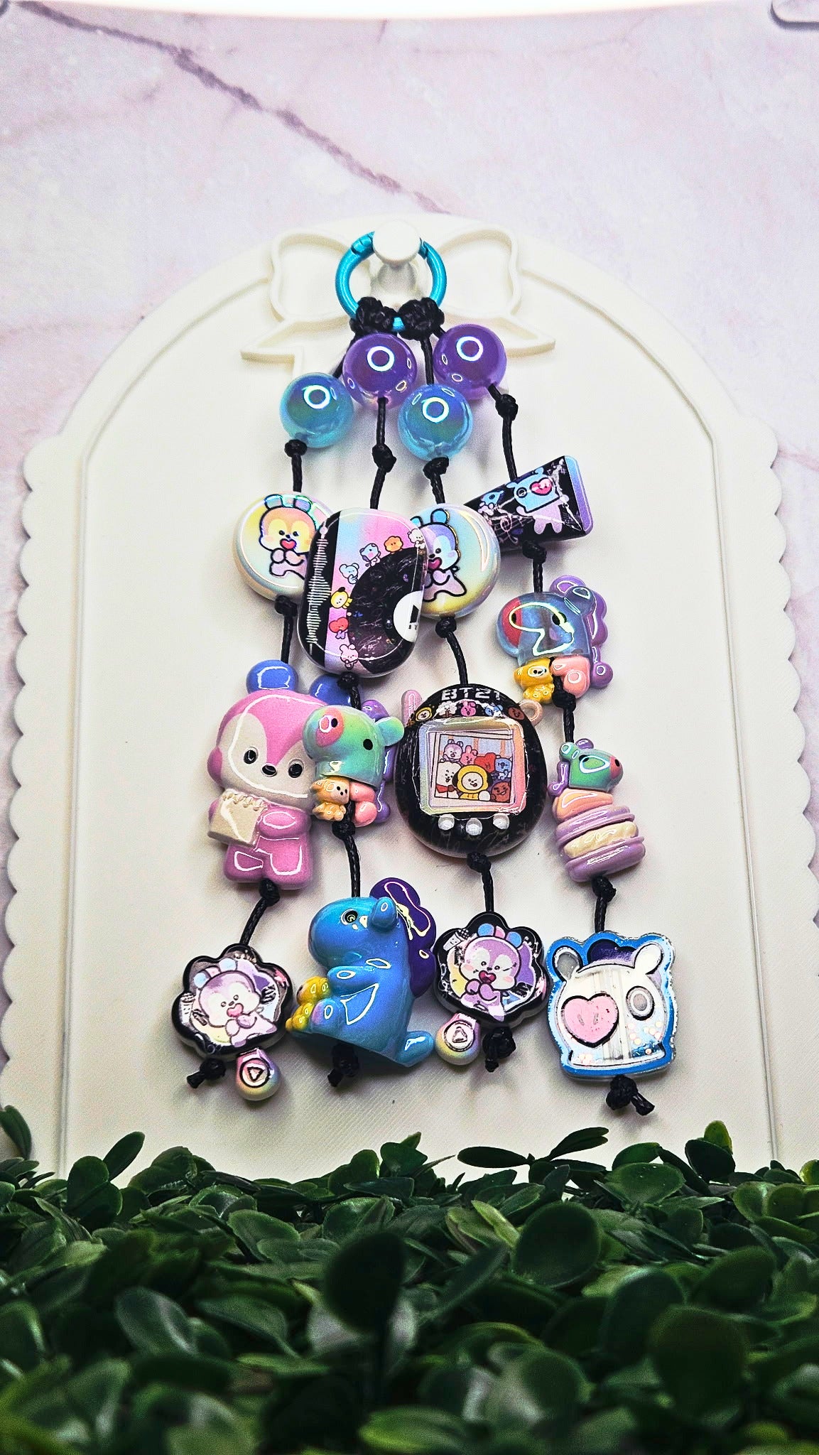 BT21 Character Bag Charm Black