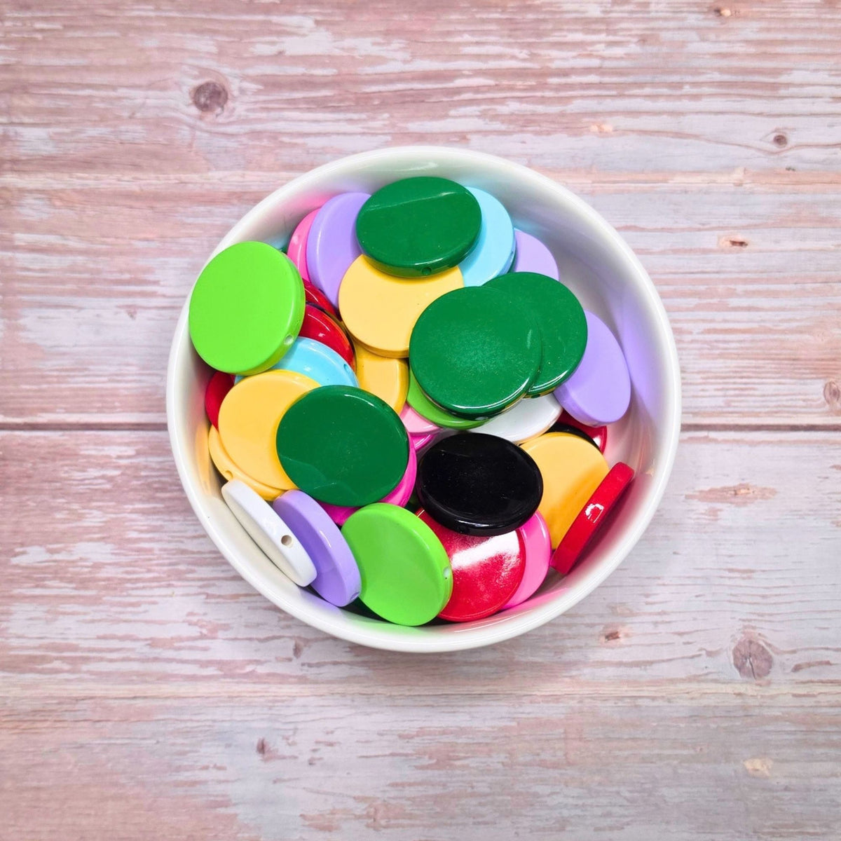 Large Colorful Coin Beads – Set of 10 | DIY Fancy Bead Bases & Craft Supplies ✨