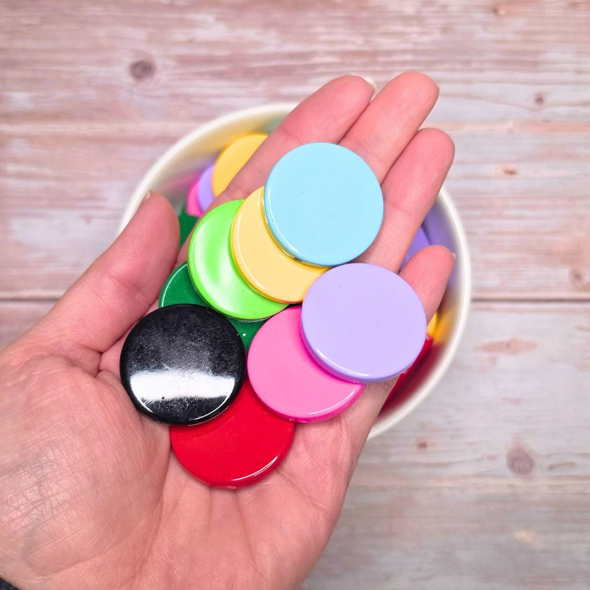 Large Colorful Coin Beads – Set of 10 | DIY Fancy Bead Bases & Craft Supplies ✨