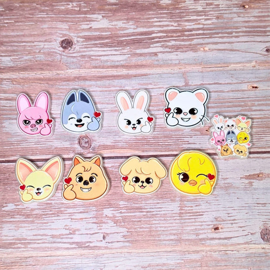 SKZOO Inspired Large Acrylic Focal Beads Set of 9 | Stray Kids Character Beads | K-Pop Focals for Pens, Keychains & Crafts