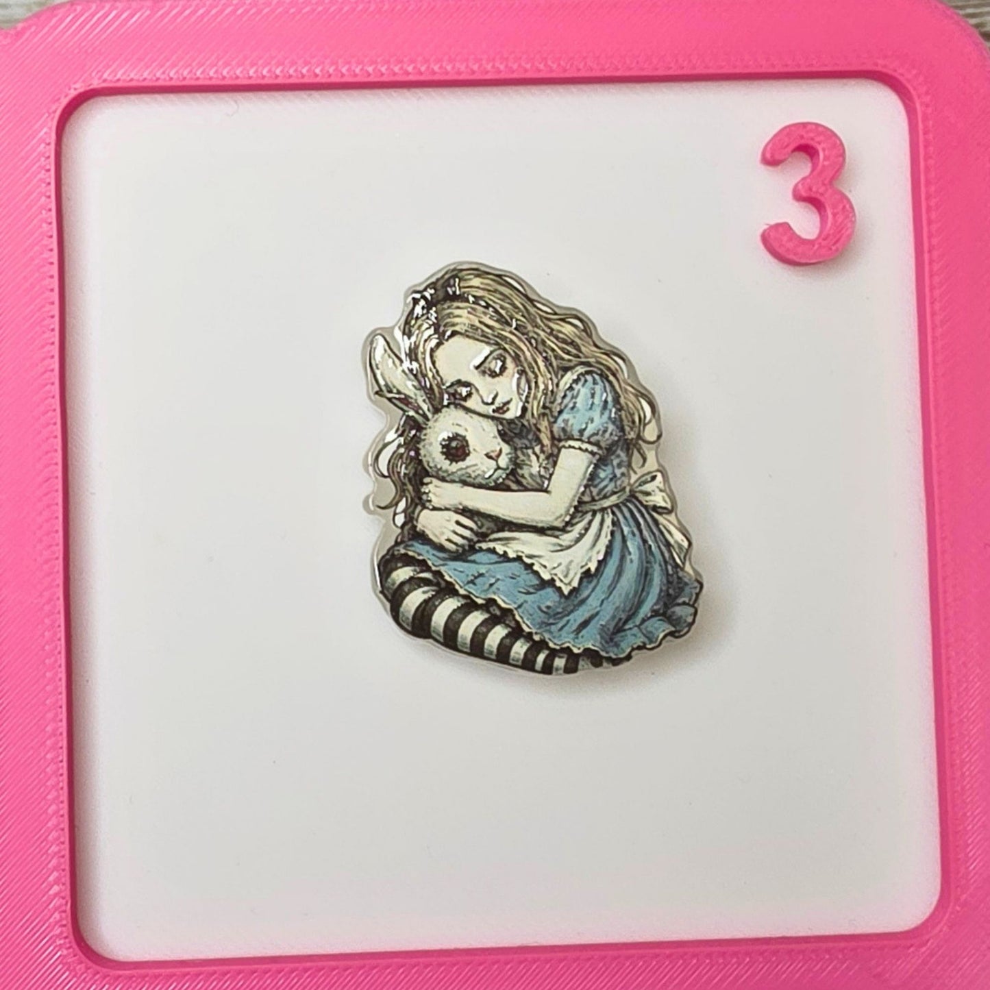 Glow in the Dark Alice in Wonderland Halloween Focal Bead | Spooky Alice Acrylic Bead | Gothic Fairy Tale DIY Jewelry & Craft Supply