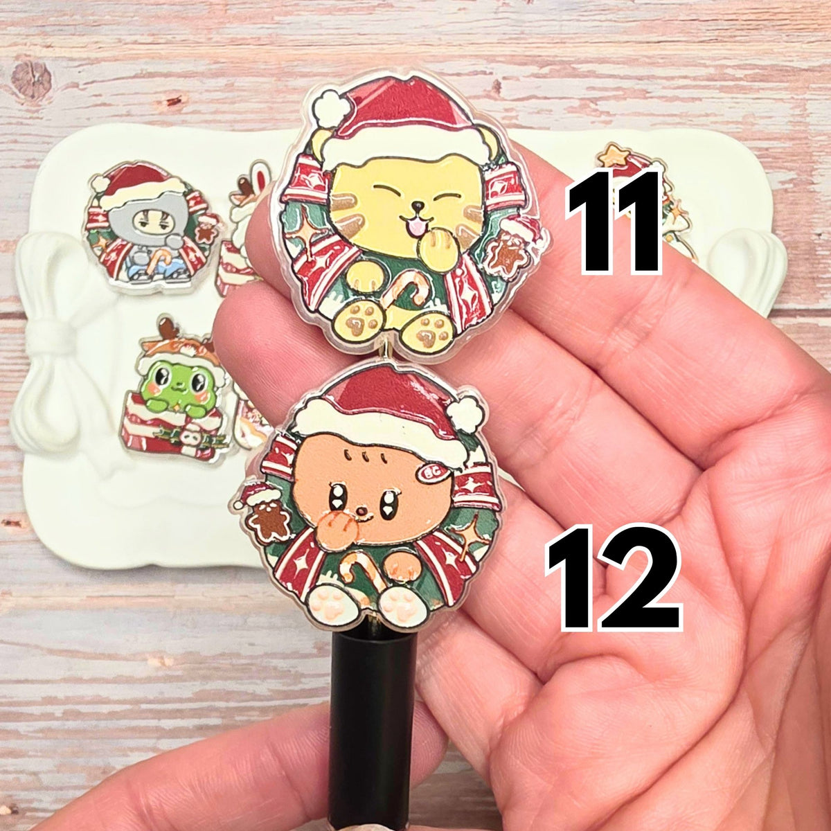 MINITEEN Christmas Acrylic Focal Beads | SEVENTEEN Inspired Holiday Character Beads | Kpop DIY Beaded Pens, Keychains & Crafts | Sold Individually