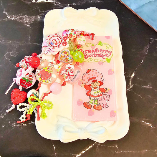 Strawberry Shortcake Beaded Bookmark | Retro Kawaii Book Accessory | Strawberry Book Charm | Cute Reader Gift | Book Lover Gift