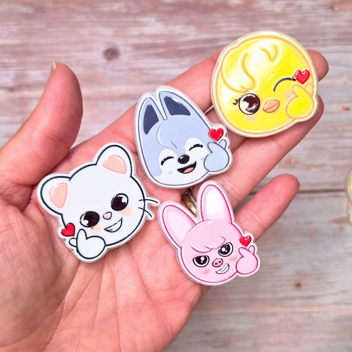 SKZOO Inspired Large Acrylic Focal Beads Set of 9 | Stray Kids Character Beads | K-Pop Focals for Pens, Keychains & Crafts