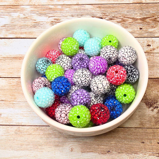 20mm Rhinestone Spiderweb Beads – Set of 10 | Halloween Web Beads | Sparkly Chunky Beads | Spooky DIY Beads for Pens, Keychains & Crafts