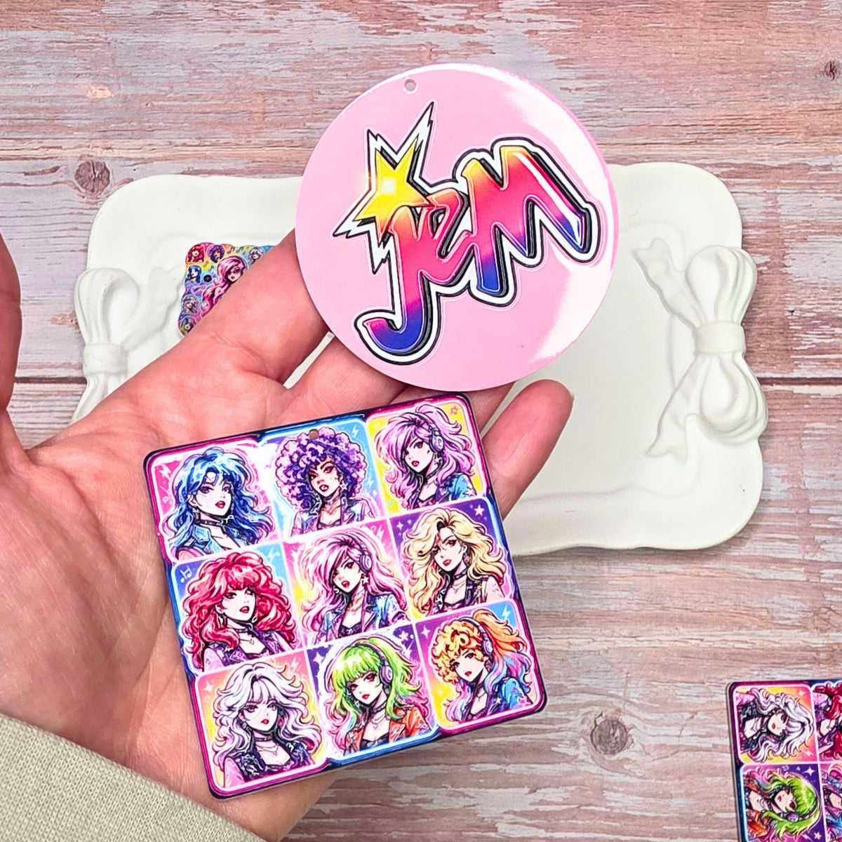 Jem and the Holograms Mixed Beads Set of 10 | Retro 80s Cartoon Beads | DIY Beaded Pens, Keychains, Bag Charms & Jewelry Making