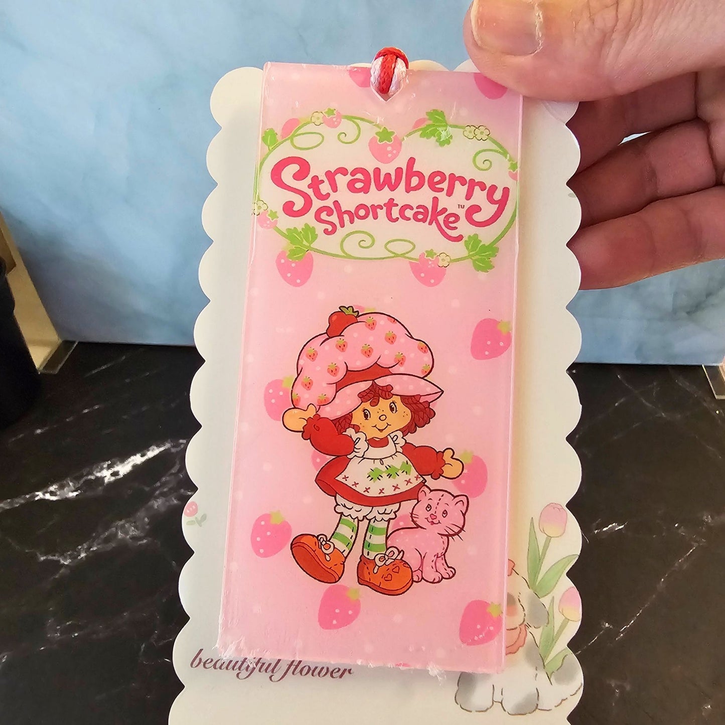 Strawberry Shortcake Beaded Bookmark | Retro Kawaii Book Accessory | Strawberry Book Charm | Cute Reader Gift | Book Lover Gift
