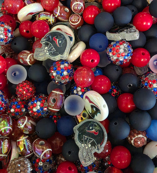 Houston Football Bead Scoop – 50–60 Mixed Beads ❤️